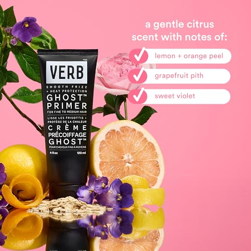 VERB Ghost Primer Heat Protectant - Infused with Morgina Oil - Frizz Control Heat Styling Cream - Vegan, No Parabens or Harmful Sulfates