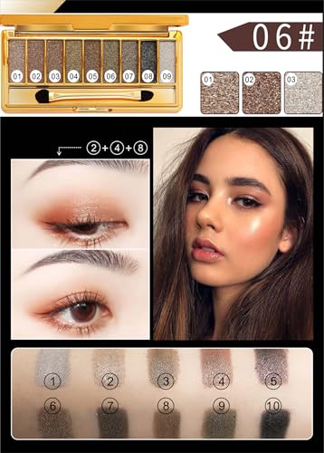 Glitter Eyeshadow Palette 9 Colors Highly Pigmented Waterproof