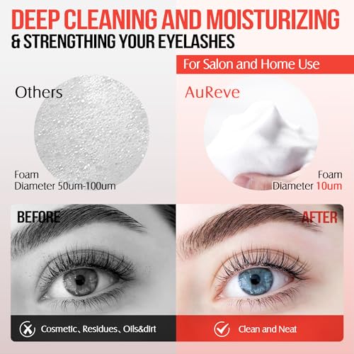 AuReve Lash Extension Shampoo 60ml – Gentle Oil-Free Cleanser with Brush