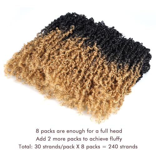 GIX Yanky Twist Crochet Hair 10 Inch 8 Packs Ombre Blonde Short Bobs