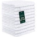 Cotton Washcloths 12x12 in White 10 Pack, 350 GSM