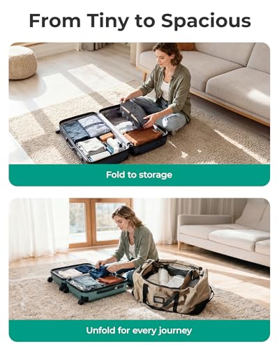 BAGSMART 83L Foldable Duffle Bag with Wheels & Organizers