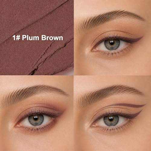 Plum Brown Gel Eyeliner Pencil for Mature Eyes, Waterproof & Smudge-Proof