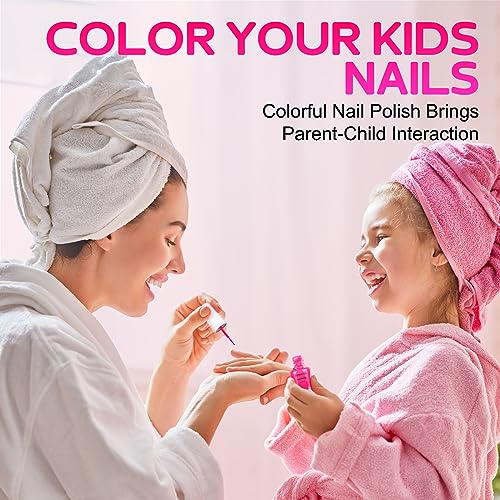 TOMICCA 10 Colors Kids Nail Polish Set - Non-Toxic Water-Based, Quick Dry Peel-Off (Variation: 10 kid nail polish)