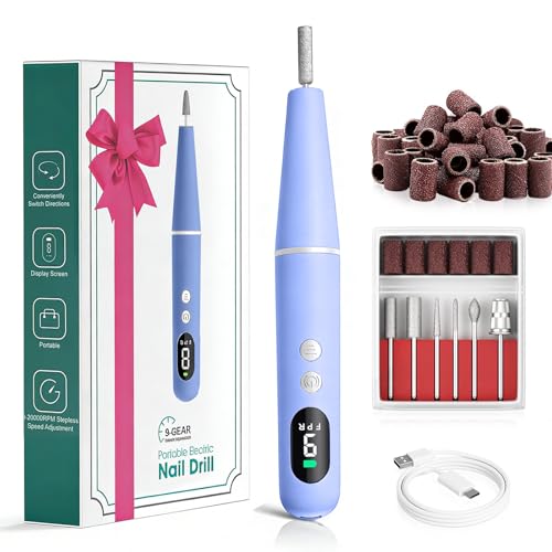 Electric Nail Drill Kit – Professional Cordless Nail File with LED Display & 26 Accessories