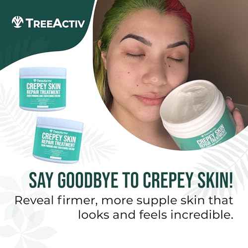 TreeActiv Crepey Skin Repair Treatment, 2-Pack, Firming Cream For Face and Neck, Skin Firming and Tightening Lotion with Hyaluronic Acid, Crepey Skin Treatment to Moisturize Dry Crepe Skin, 1000+ Uses
