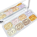 8 Colors Face Highlighter Palette with Mirror & Shimmer