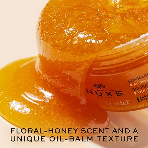 NUXE R?ve de Miel Nourishing Skin Exfoliator Body Scrub With Honey Sugar Crystals and Shea Butter for Dry, Sensitive Skin, 6.7 Fl Oz