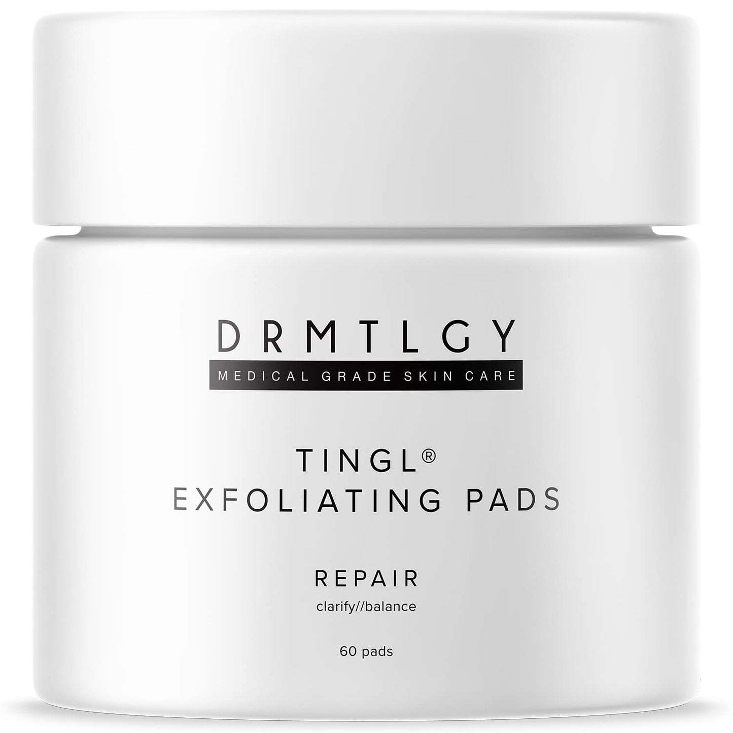 DRMTLGY Tingl Exfoliating Face & Body Pads – Glycolic, Lactic & Salicylic Acid for Acne, Pores, Blackheads & Wrinkles – AHA BHA Toner Pads for Oily Skin, Anti-Aging, FSA/HSA Eligible – 60 Count
