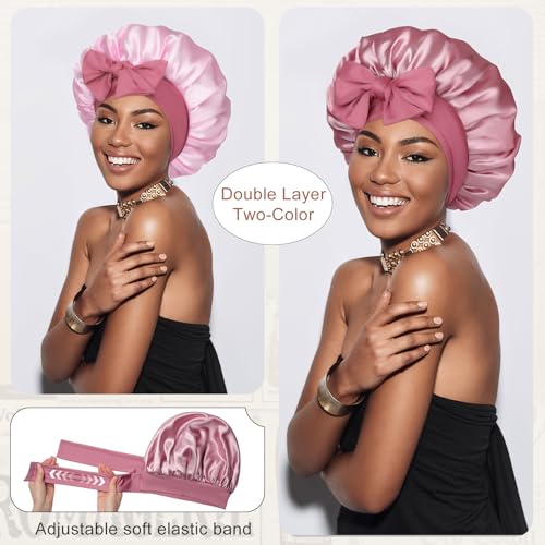 Satin Sleep Bonnet for Curly Hair - Double Layer Night Cap