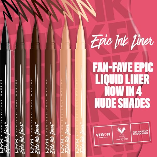 NYX PROFESSIONAL MAKEUP Epic Ink Eyeliner Dark Chocolate 03, 1 Count, Up To 24HR Waterproof