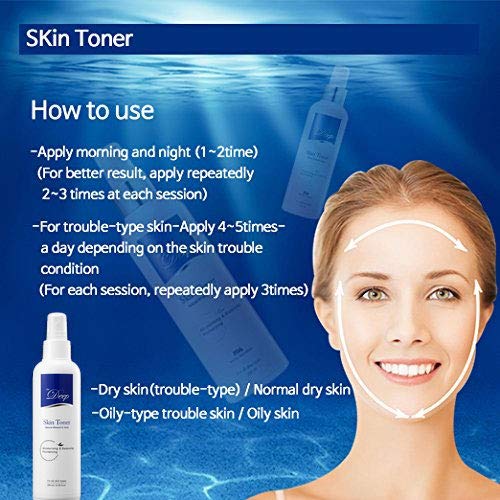 Dr.Deep Skin Toner(6.76 fl.oz) | Facial Tone | Alcohol Free Toner for Face | Korean Toner Spray for Face | Aloe Vera Toner | Hydrating Toner | Face Toner for Sensitive Skin | for Dry Skin | Mineral