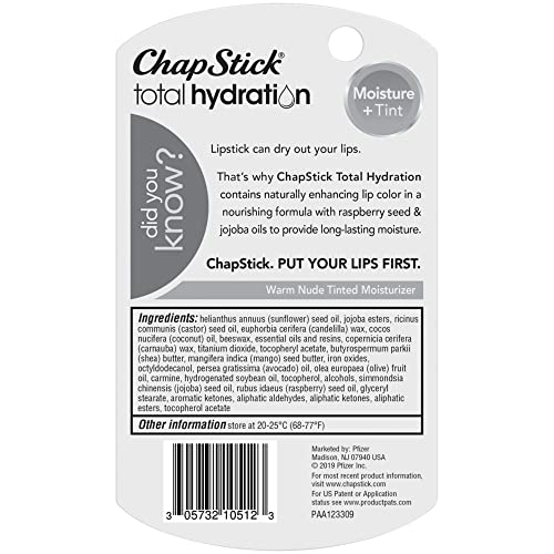 Chapstick Total Hydration Moisture + Tinted Lip Balm - Warm Nude - 0.12oz