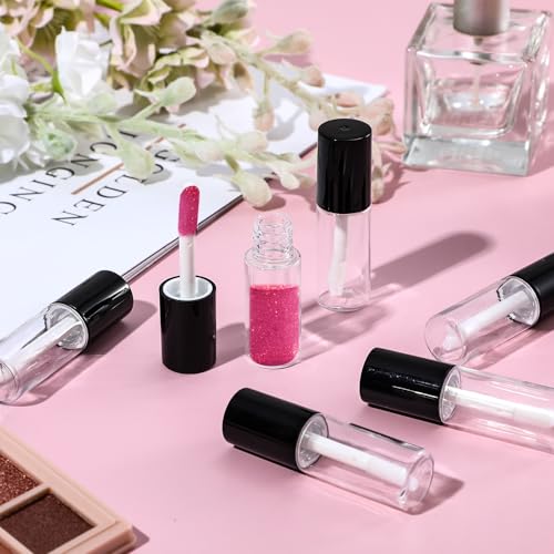12pcs Lipgloss Containers Empty, 3ml Empty Lip Gloss Tubes with Wand, Mini Lip Gloss Tubes for Lipstick Samples Balms Lips Making, Lips Oil DIY