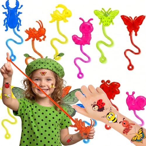 48-Piece Bug Party Favors - Sticky Hands & Tattoos