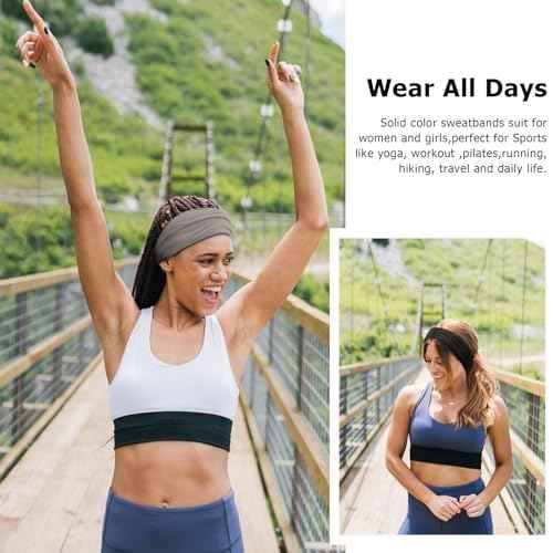 DRESHOW 4 Pack Turban Headbands for Women Wide Vintage Head Wraps Knotted Cute Hair Band Accessories