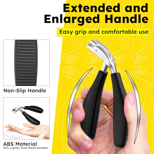 Angled Head Toenail Clippers for Thick Nails | Long-Handled Senior Nail Care