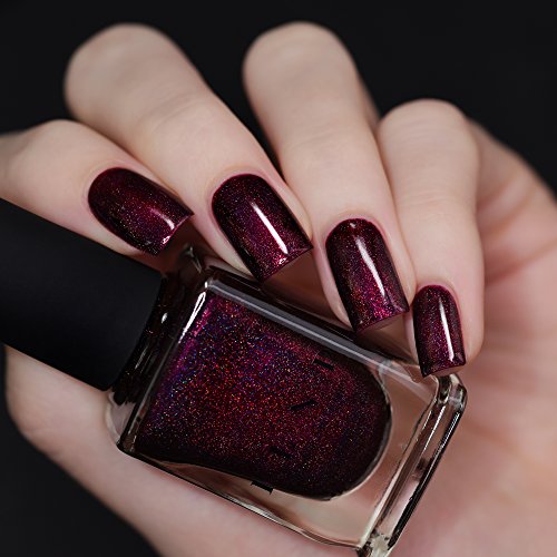 ILNP Black Orchid Holographic Burgundy Nail Polish