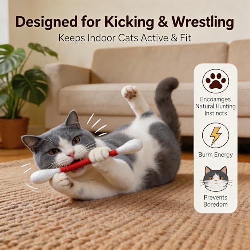 6-Pack Catnip Cotton Swab Cat Toys with Chew Sticks