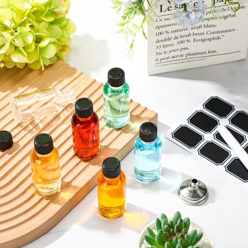 100 Pcs 0.5 oz Amber Glass Boston Bottles with Caps & Labels