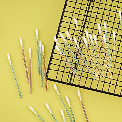 300Pcs Disposable Lip Gloss Applicators with Crystal Handle