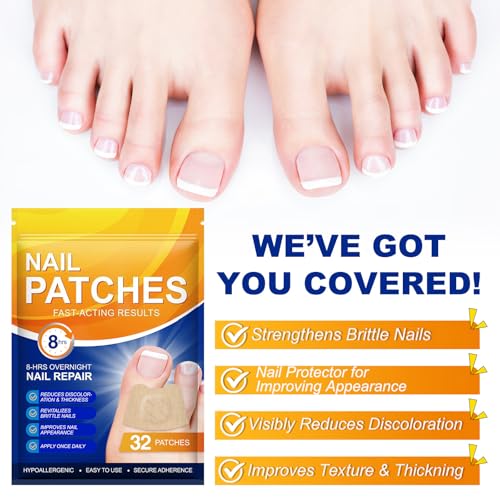Nail Patches for Dry & Cracked Nails, 32 Pc Moisturizing Care