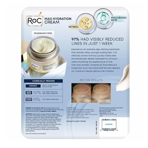 RoC Retinol Correxion Line Smoothing Max Hydration Cream 2 pack - 1.7 oz & 3.4 oz (5.1 oz total)