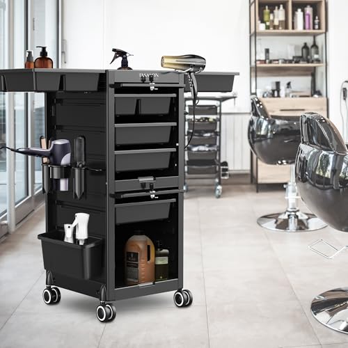Professional 6-Drawer Rolling Salon Cart with Tool Holders