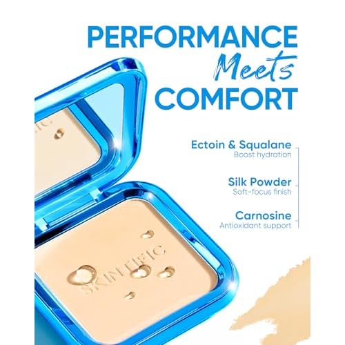 Ultra Cover Powder Foundation, Full Coverage Matte Finish, One-Swipe Flawless Pressed Powder with Oil Control, Lightweight & Long-Lasting, Pore-Blurring for Oily Skin (03 Petal)