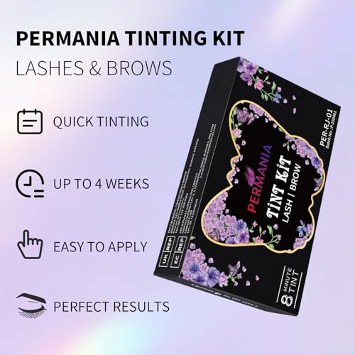 PERMANIA Lash Color Kit - Professional Black Tint, 8 Min Application