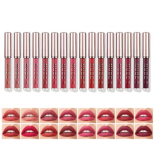 LANGMANNI Matte Liquid Lipstick Set 16Pcs Waterproof Long Lasting