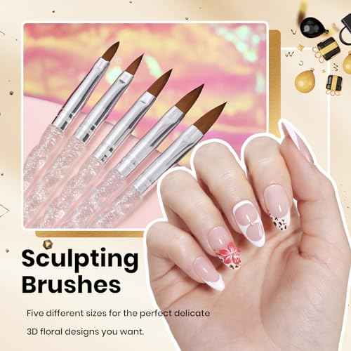 Beetles 31pcs Nail Art Brushes, Dotting Tools, Nail Art Pens, Dust Brush, Striping Liner Fingernail Drawing Pens with Palette Holder All in One for Starter Manicure Design Set