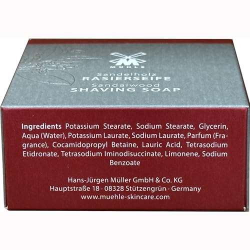 M?HLE SHAVE CARE Shaving Soap - Sandalwood Luxury Shaving Soap for Men, Rich Lather, Lightly Scented,65g
