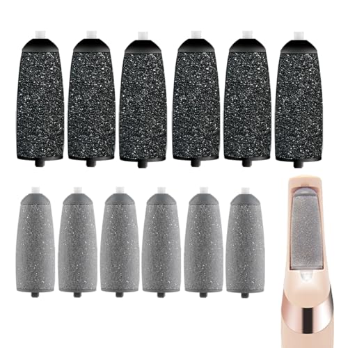 12-Pack Flawless Pedi Roller Replacement Heads - Extra & Regular Coarse