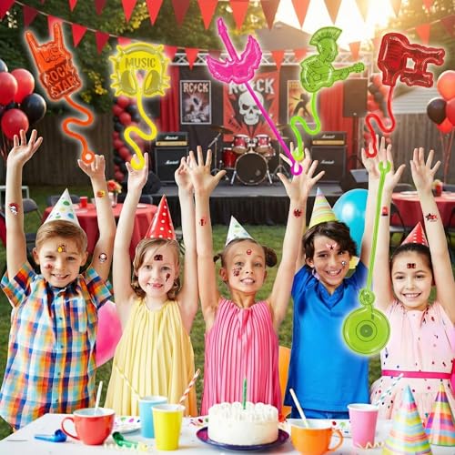 48 PCS Rock Party Favors Kit – Stick Hands & Tattoos