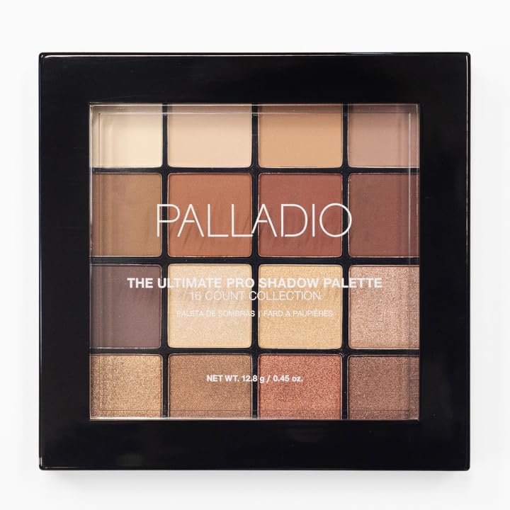 Palladio Ultimate Pro 16-Color Eyeshadow Palette Natural Nudes