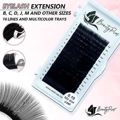 BeautyPros Eyelash Extension Kit - B,C,D,J,M Curl Mix