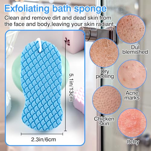 4-Pack Exfoliating Bath Sponges – Soft Shower Sponge Set