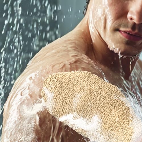 Hemp Bath Mitts for Exfoliation - Natural Shower Gloves for Men & Women (Set of 2)