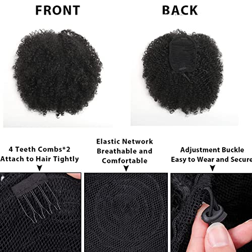 Afro Puff Kinky Curly Drawstring Ponytail Extension with Clips