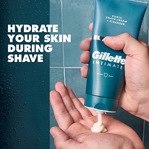 Gillette Intimate 2 in 1 Pubic Shave Cream + Cleanser, Gentle Formula, Formulated for Pubic Hair & Skin, with Aloe, Paraben Free (177 ml)