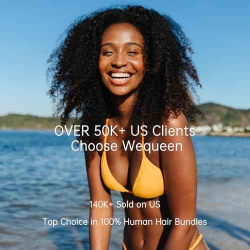 WEQUEEN Kinky Curly Human Hair Bundles Premium Virgin 100% Human Hair 3c/4a Curly Wave 14 Inch Single Bundle Natural Black