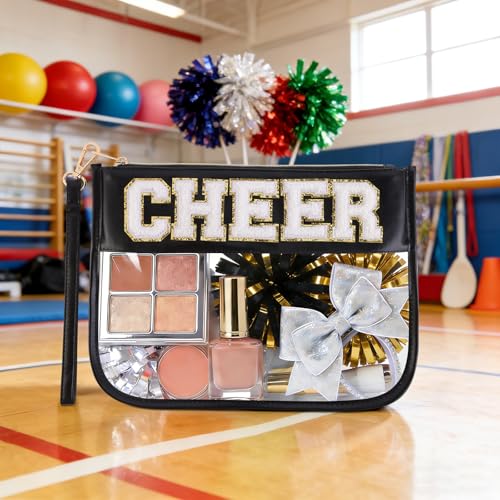 Cheerleader Makeup Bag with Chenille Letters - 12 Colors