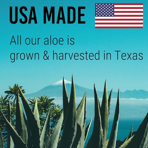 Amazing Aloe Vera Gel, Freshly Cut 100% Pure Aloe - Premium Quality, USA Grown, Vegan, Unscented - Natural Sunburn Relief, Skin Care, Face & Hair Care