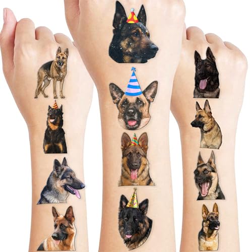 German Shepherd Temporary Tattoos - 100 PCS Party Favors