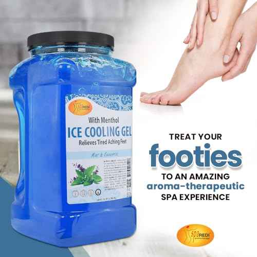 SPA REDI - Massage Cooling Gel for Pedicure, With Menthol, Peppermint Extract - Professional Strength Pedicure Foot and Leg Ice Cooling Gel Massage Therapy (Mint and Eucalyptus, 1 Gallon)