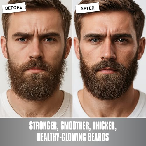 Repairing Beard Wash & Shampoo for Damaged Beards - Strengthens, Softens, Thickens & Adds Healthy Shine ? With 3% Protein, Biotin, Ceramides & Niacinamide ? 8.45 fl oz