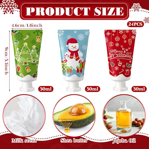 24 Pcs Christmas Lotion bulk Travel Size Body Lotion Natural Fragrance Moisturizing Body Cream for Women Birthday Xmas Gift Stocking Stuffer