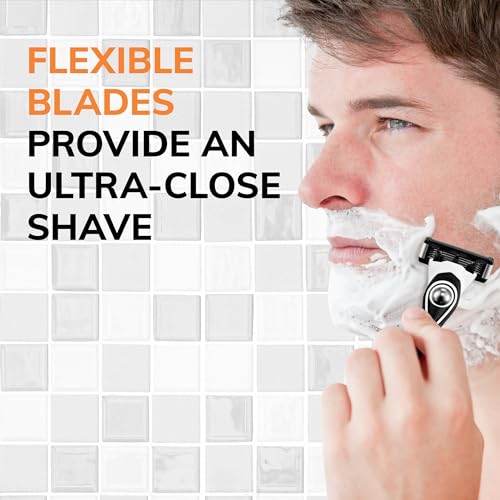 BIC Flex 5 Refillable Razors for Men, Long-Lasting 5 Blade Razors for a Smooth and Comfortable Shave, 1 Handle and 7 Cartridges, 8 Piece Shaving Kit