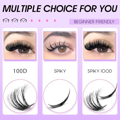 Lash Clusters Kit 100D Fluff & Spiky Anime Extensions 13-21MM
